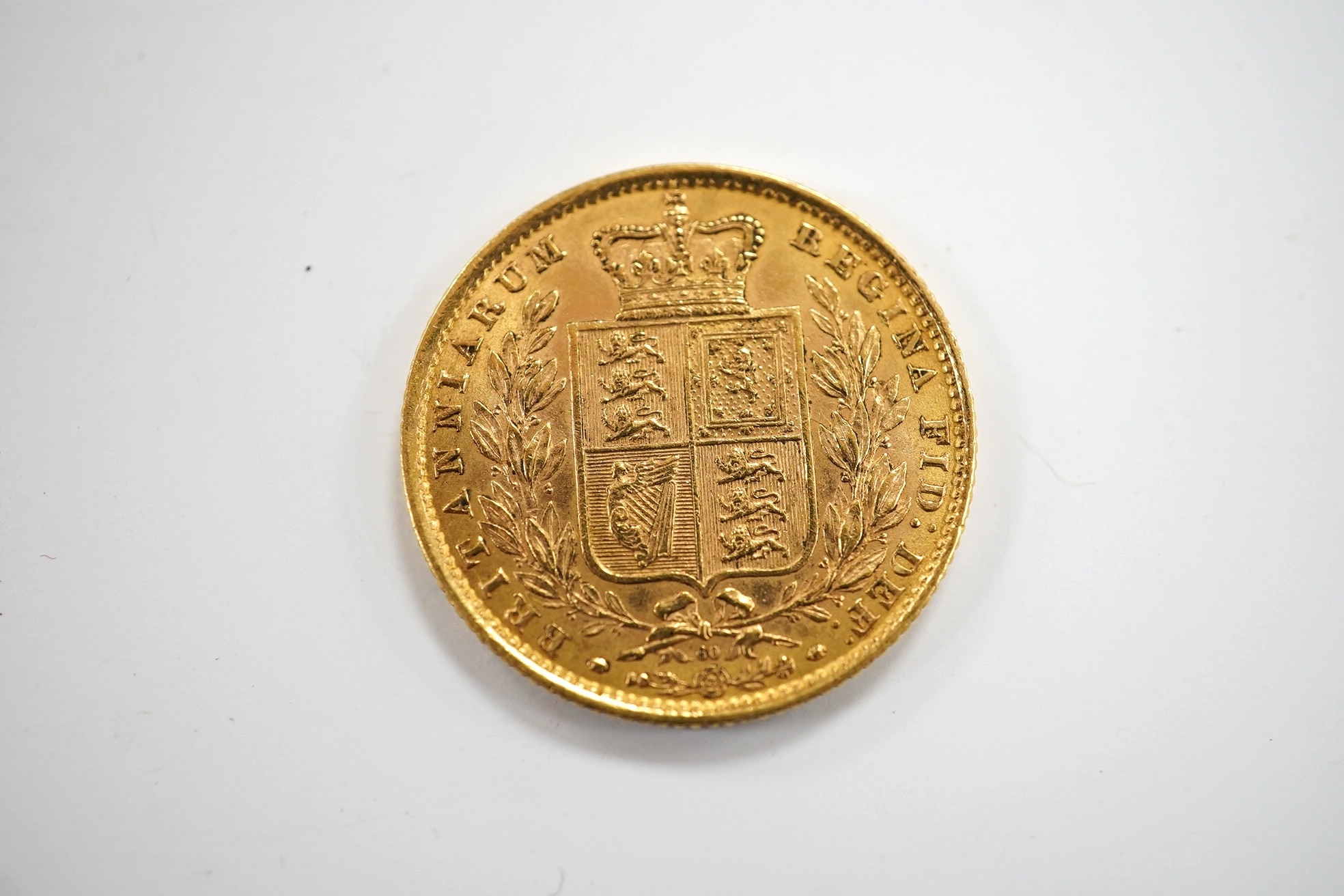 British gold coins, Victoria, sovereign 1872, die no. 60, VF or better